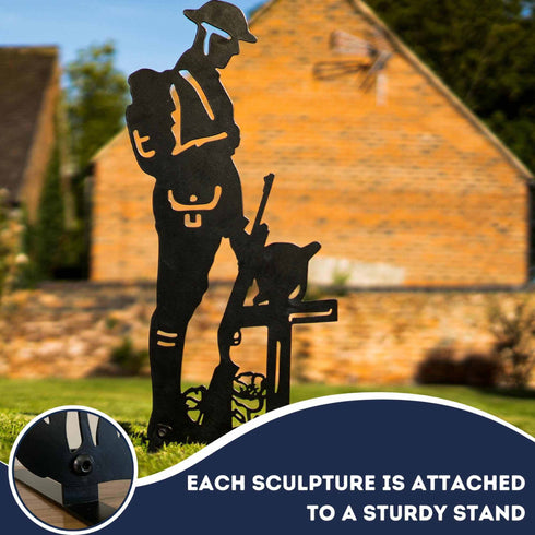 Lest We Forget Soldier Silhouette Military Statue Remembrance Day Sculpture Army Poppy Metal Art Laser Cut Figurine Veteran Tribute Memorial